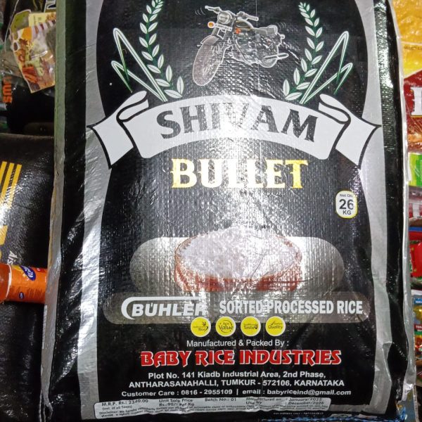Shivam Bullet Kolam Steam Rice 26kg Bag