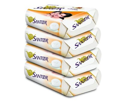 Santoor Sandal & Almond Milk Soap - For Soft & Moisturise Skin, 168 g