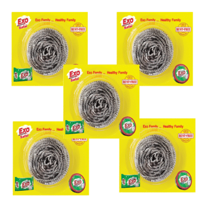 Exo Stainless Steel Scrubber (MRP-15), Set of 5 PC